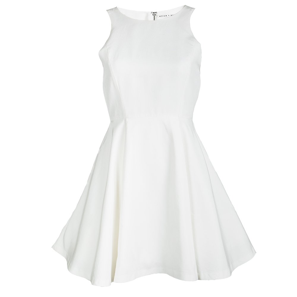 Pre Owned Alice + Olivia Off White Sleeveless Skater Dress XS