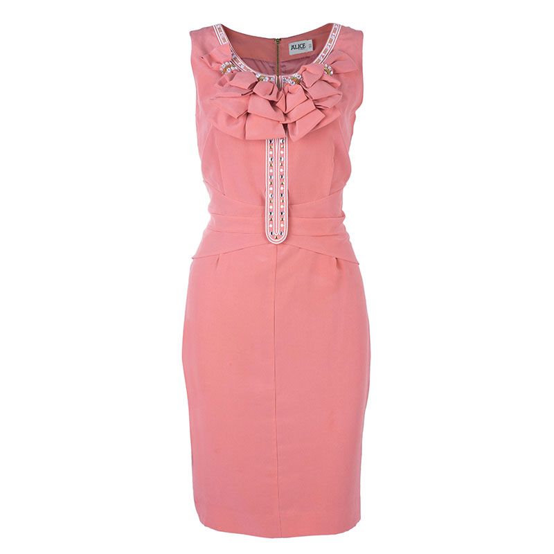 Alice By Temperley Pink Embellished Sleeveless Dress M