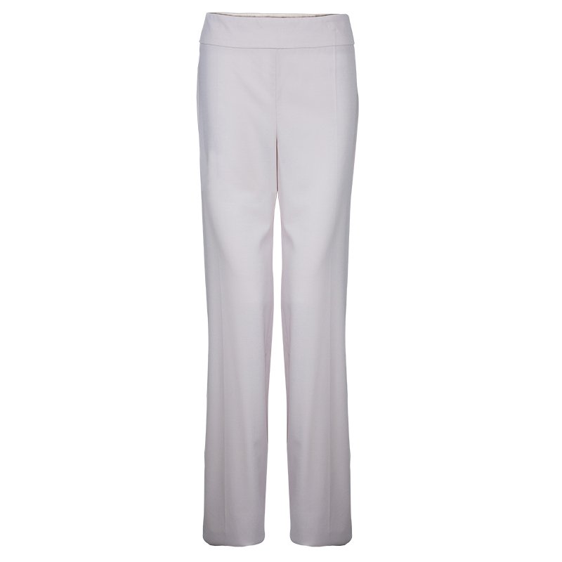 Pre Owned Armani Collezioni Beige Wide Leg Trousers L