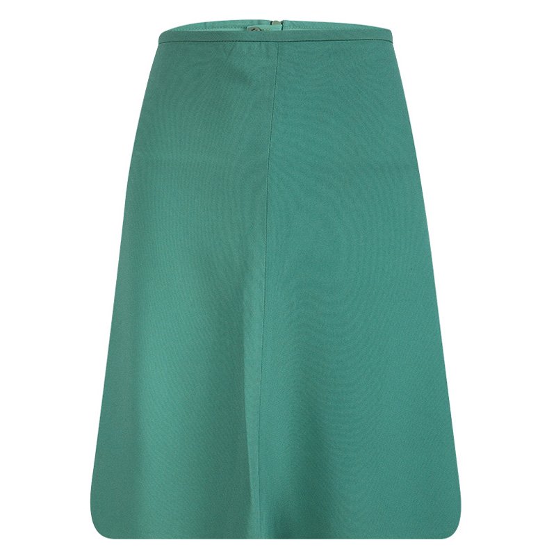 Pre Owned Armani Collezioni Green Volant Mini Skirt S