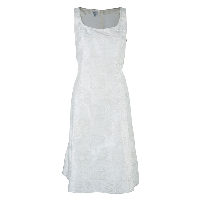 Armani Collezioni Off-white Textured Dress M