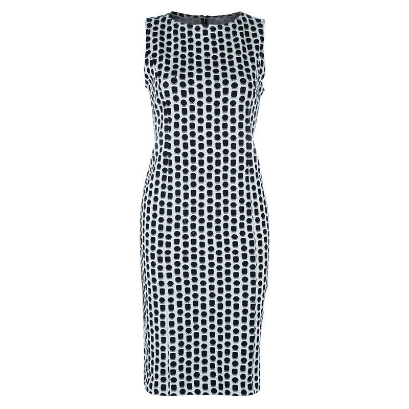 مملوكة مسبقًا Armani Collezioni Monochrome Dotted Dress M