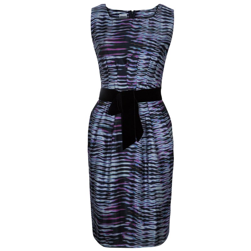 Pre Owned Armani Collezioni Multicolor Bow Dress M