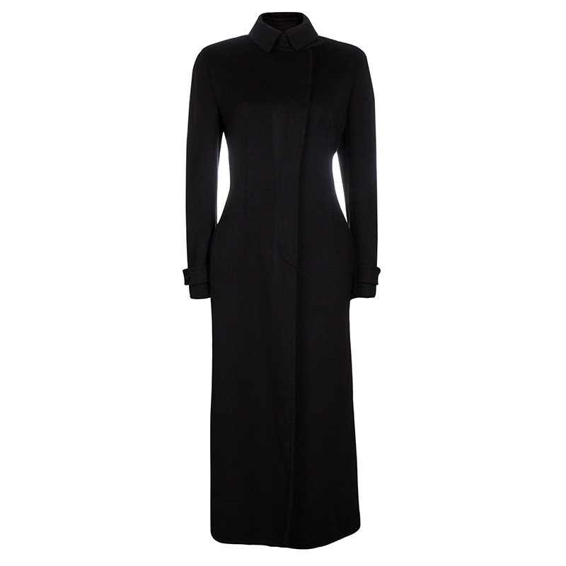 Pre Owned Armani Collezioni Black Cashmere Long Coat M