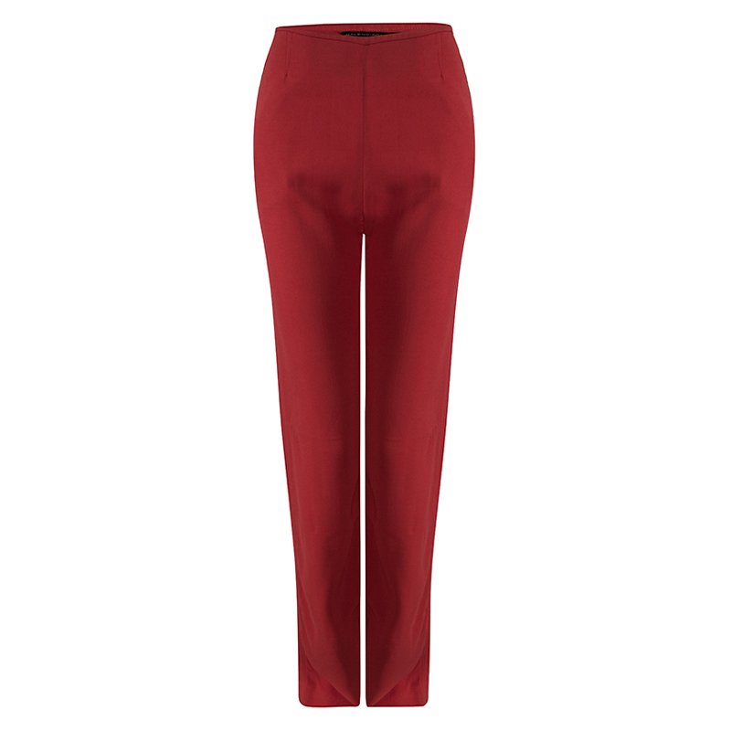 Balenciaga Red Straight Fit High Waist Tailored Trousers M