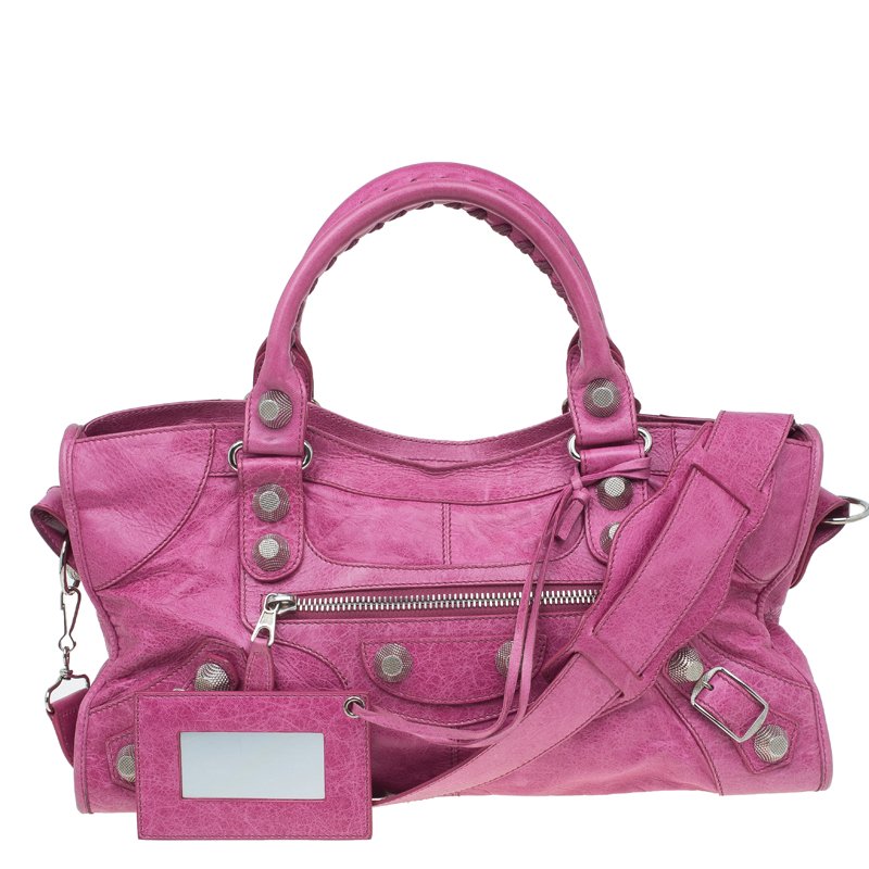 Pre Owned Balenciaga Pink Lambskin Leather GSH Part Time Tote