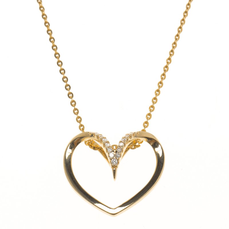 Pre Owned Bernhard H. Mayer Milena Heart Diamond 18k Yellow Gold Pendant