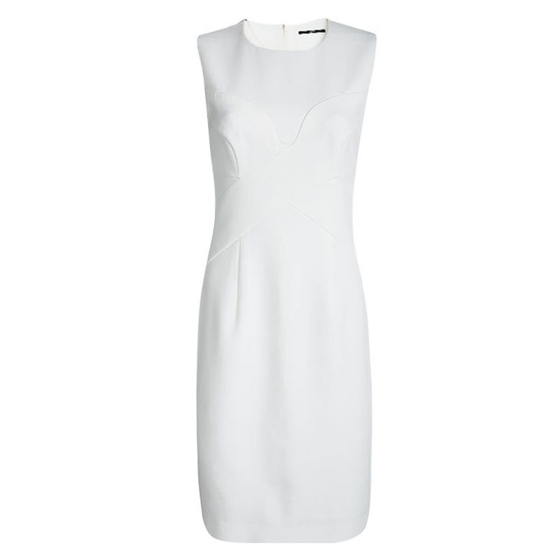 white sheath dress sleeveless