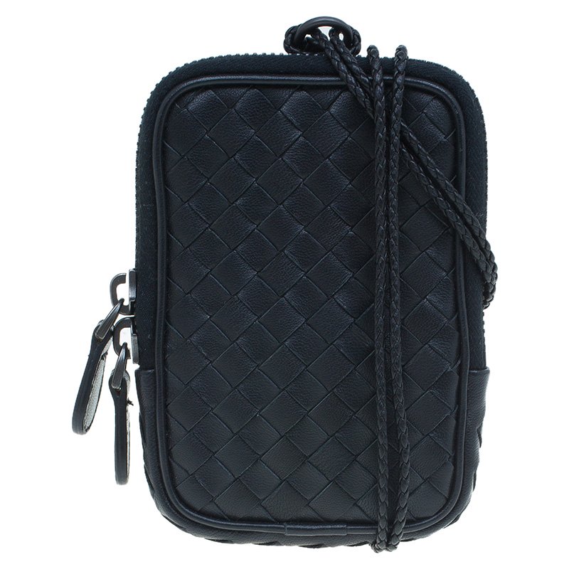 Bottega Veneta Black Intrecciato High Tech Holder