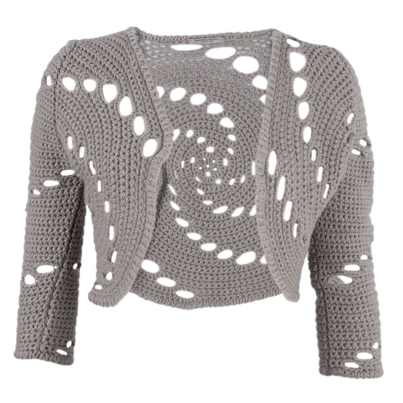 Pre Owned Bottega Veneta Light Green Cashmere Cardigan S