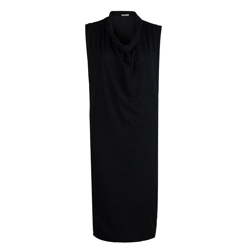 مملوكة مسبقًا Bottega Veneta Black Cashmere Sleeveless Cowl Neck Dress S
