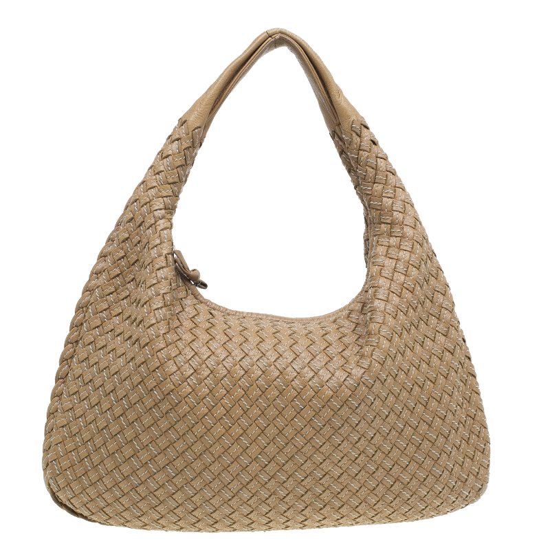 Bottega Veneta Stitched Intrecciato Nappa Large Veneta Hobo - Brown Hobos,  Handbags - BOT122439