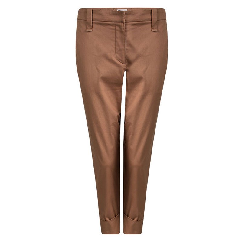 Brunello Cucinelli Rust Orange Cotton Tailored Pants M