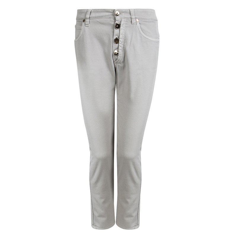 Brunello Cucinelli Grey Denim Boyish Fit Low Slung Jeans M