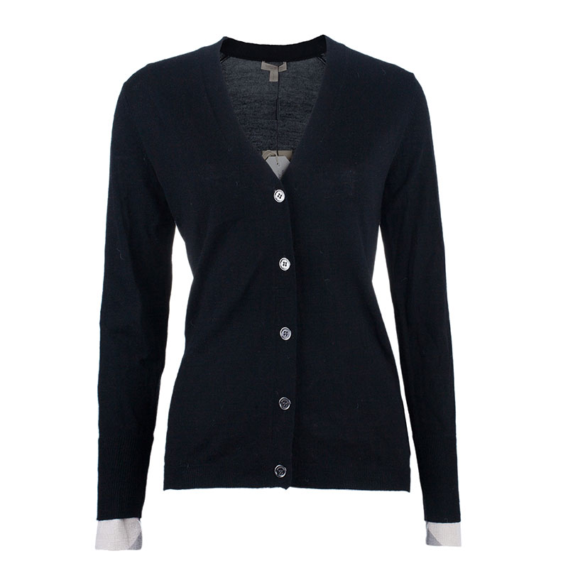 Pre Owned Burberry Brit Novacheck Cuff Cardigan Size S