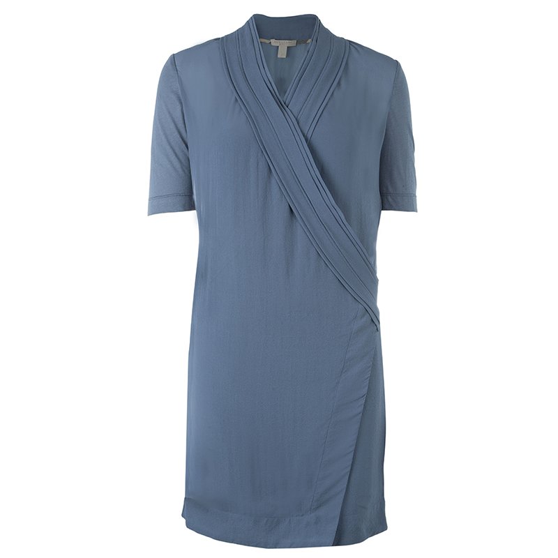 مملوكة مسبقًا Burberry Brit Grey Rainie Wrap Dress XS