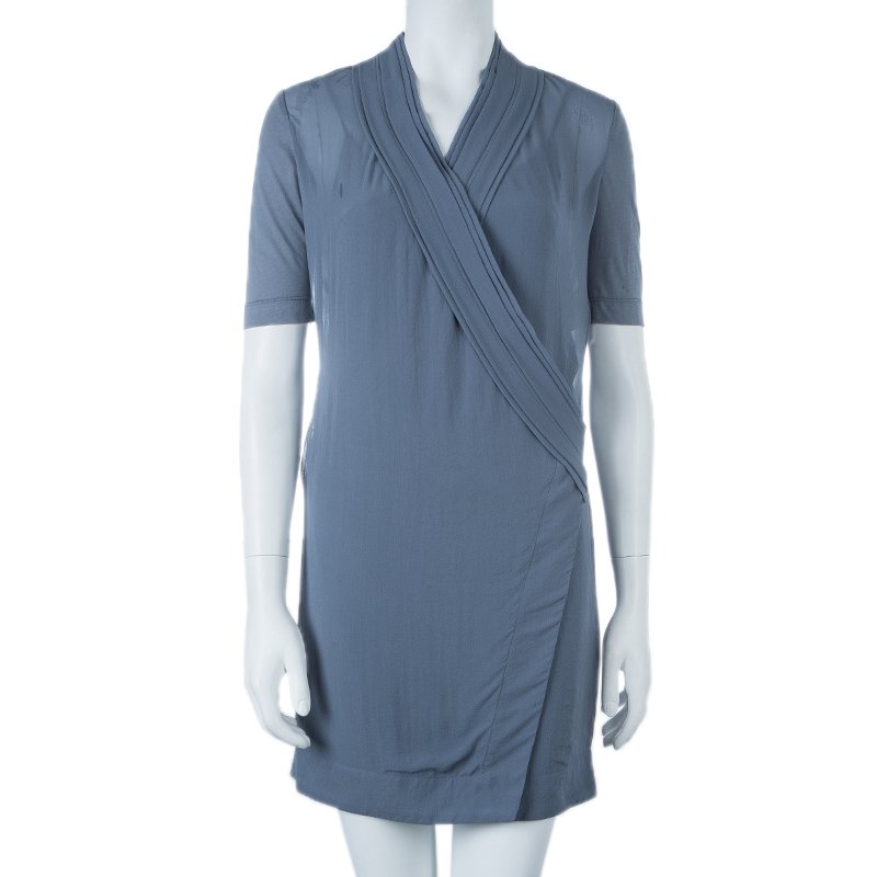 Burberry Brit Grey Rainie Wrap Dress XS Burberry | TLC