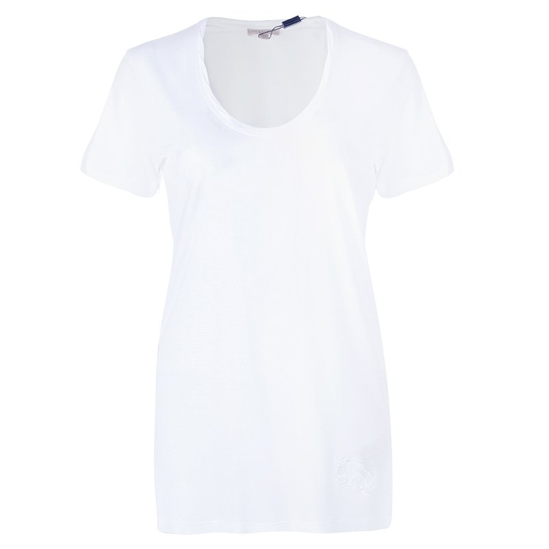 مملوكة مسبقًا Burberry White Crewneck T-Shirt M
