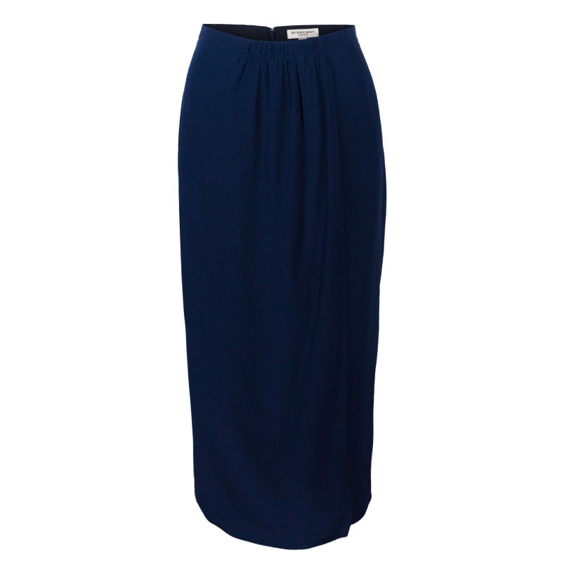 Burberry Navy Blue A-Line Skirt S