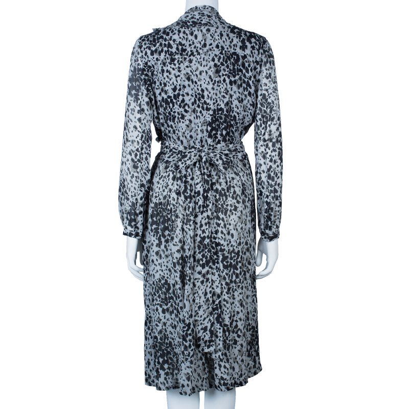 Burberry Grey Leopard Print Dress M Burberry | TLC