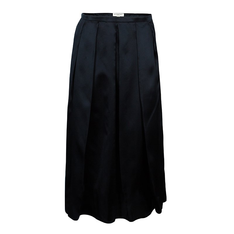 Pre Owned Burberry Black Silk Knee-length Skirt M