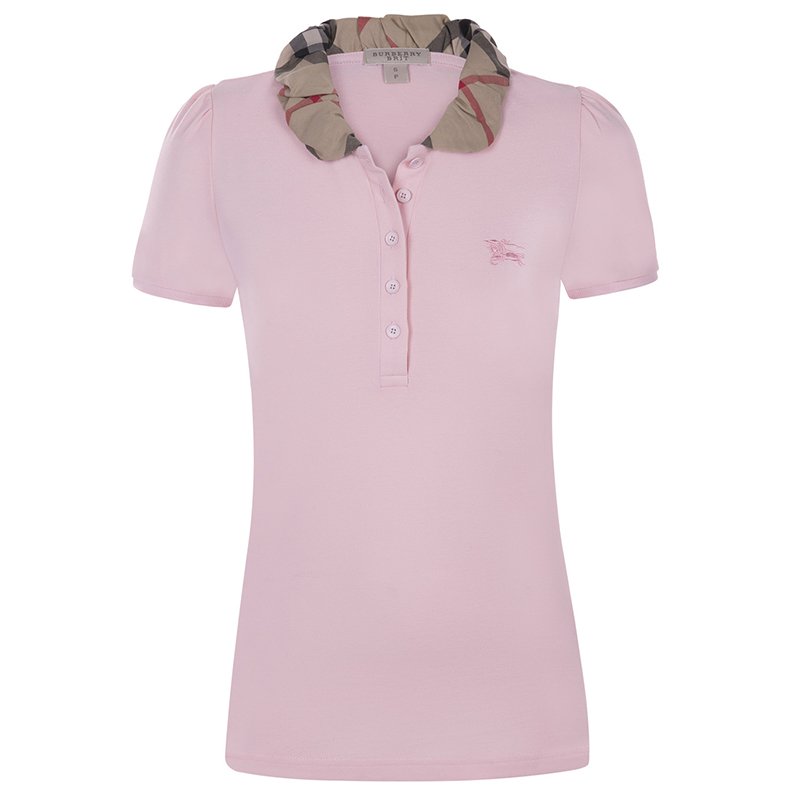 pink burberry polo