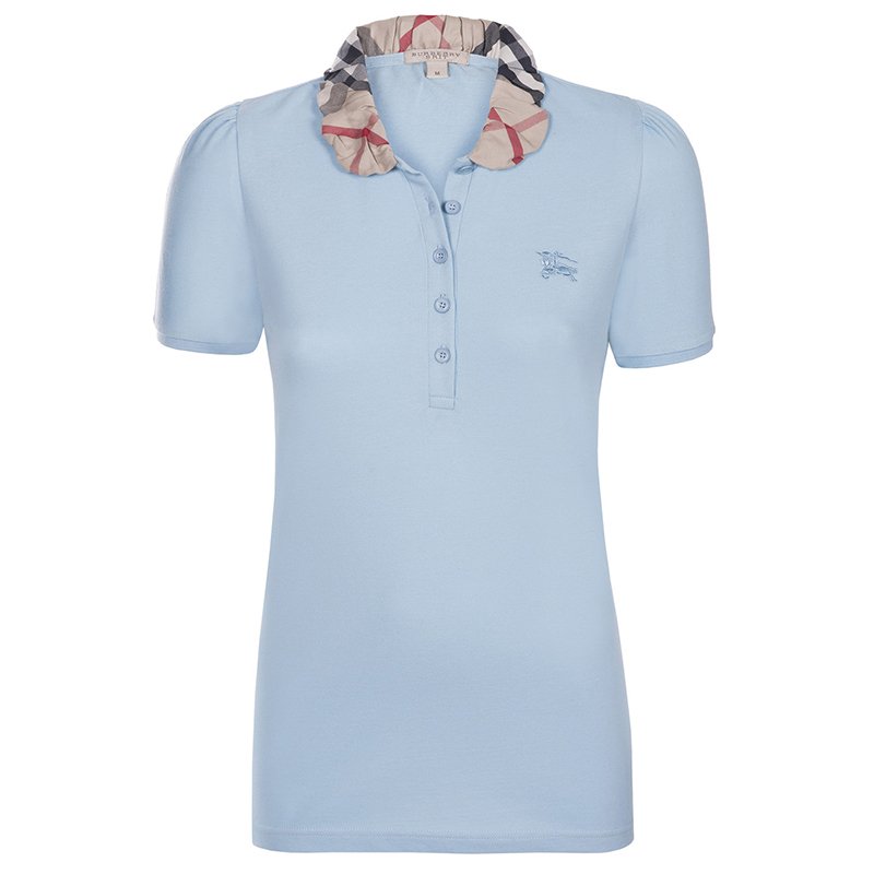 Burberry Brit Light Blue Novacheck Collar Polo Shirt M