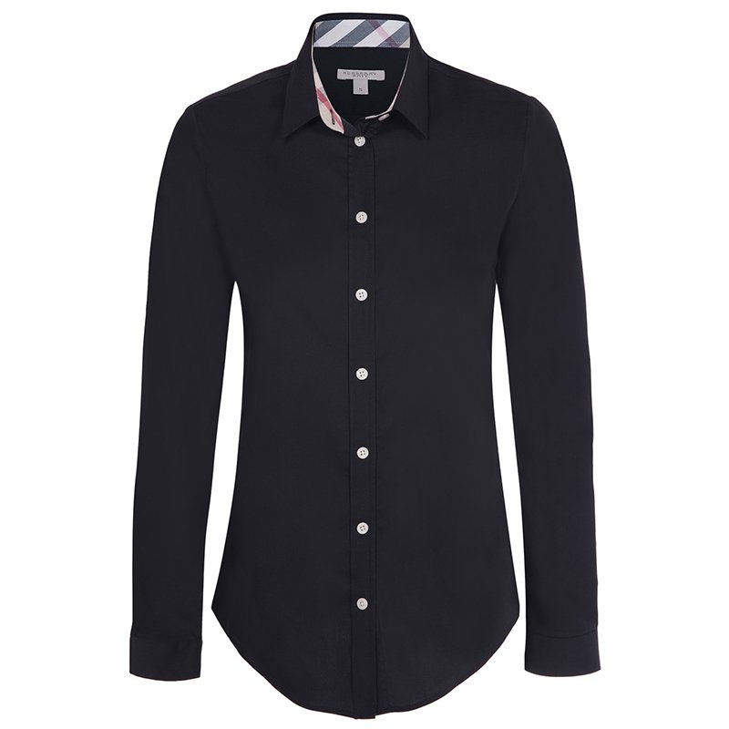 Burberry Brit Black Novacheck Detail Cotton Shirt L Burberry | TLC