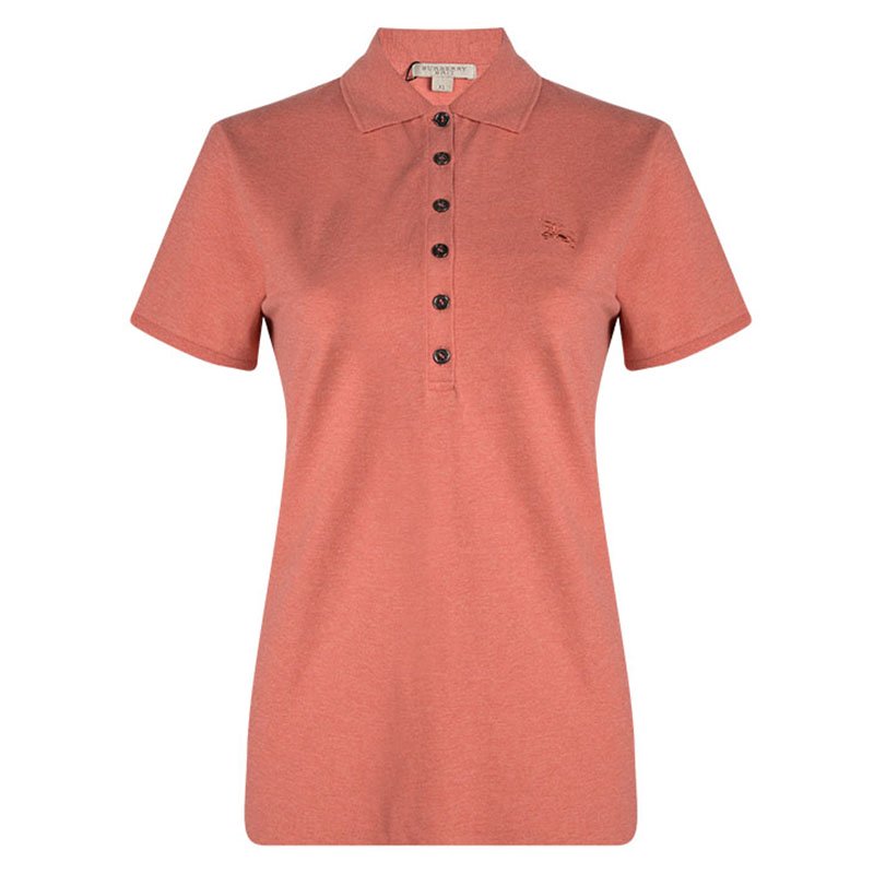 Burberry Brit Orange Short Sleeve Polo T-Shirt XL
