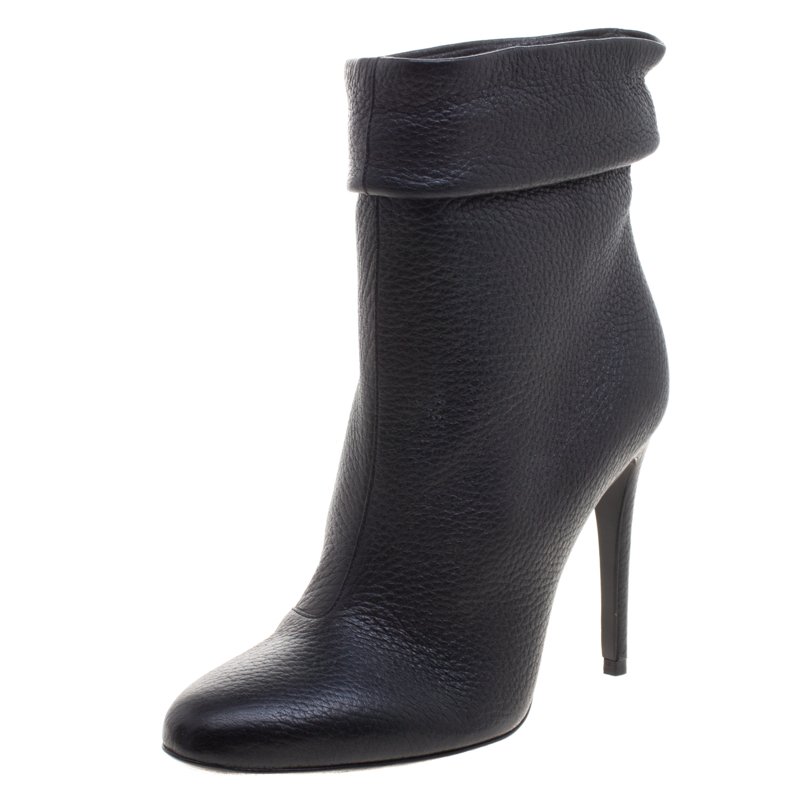 Burberry Black Leather Epworth Ankle Boots Size 37