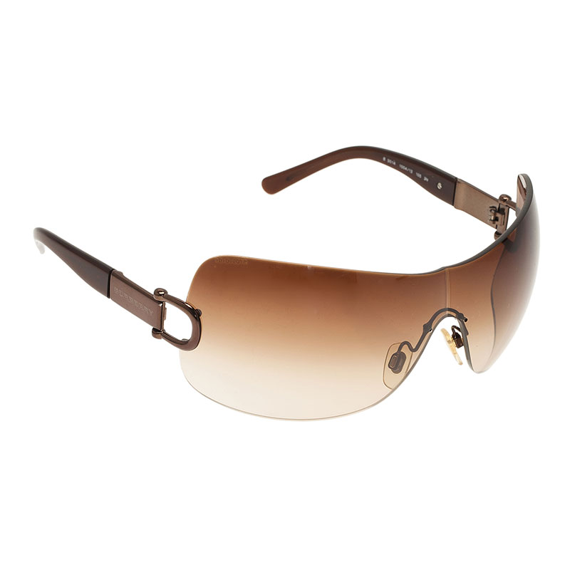 Burberry Brown 3014 Shield Sunglasses Burberry | The Luxury Closet