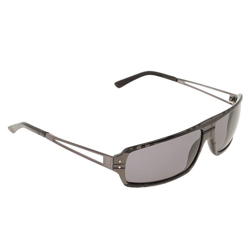 Burberry Grey Novecheck Print 8394 Shield Sunglasses