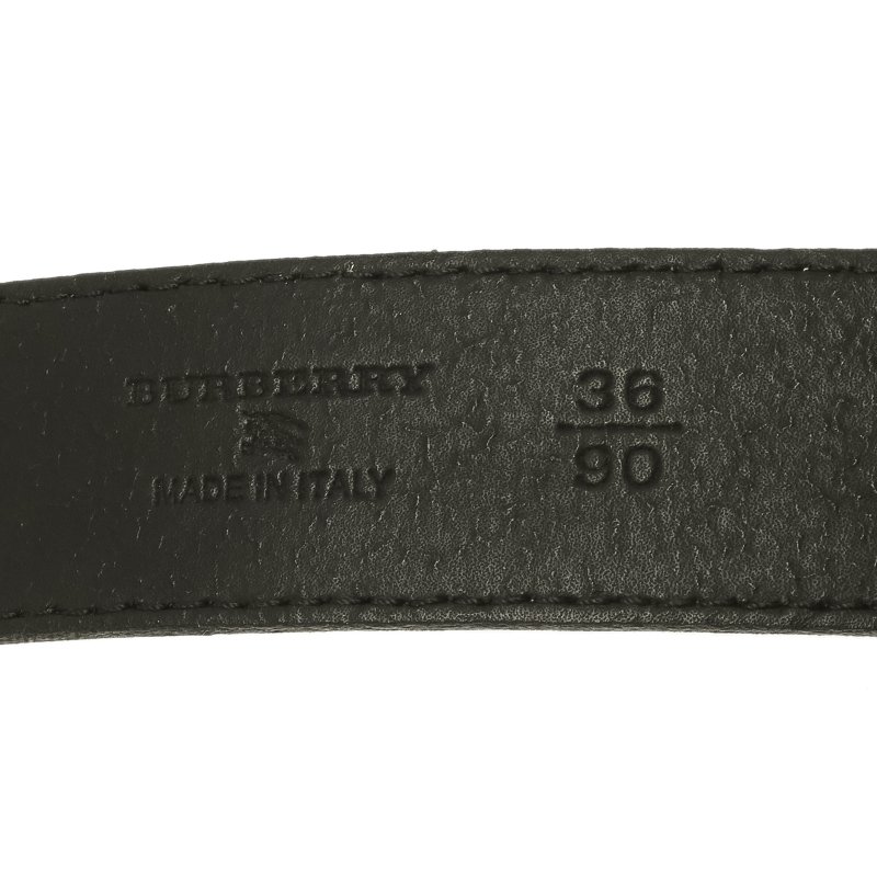 Authentic Burberry Belt Women Nova Check Double O Buckle Metal PVC Size 90  / 36