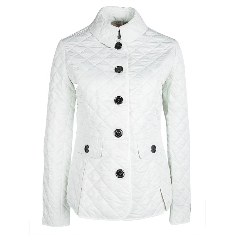 Pre Owned جاكت بربري بريت أزرار أمامية مبطنة بيج فاتح S