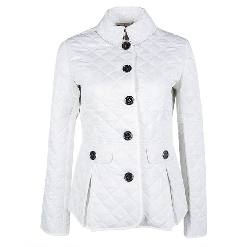 burberry white quilted jacket