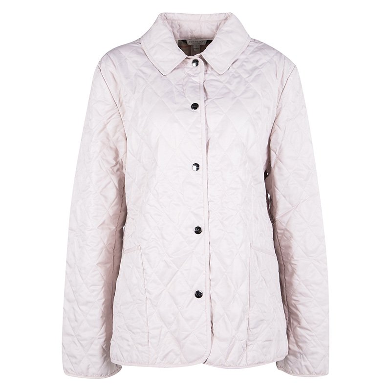 Pre Owned جاكت بربري أزرار أمامية مبطن وردي فاتح M