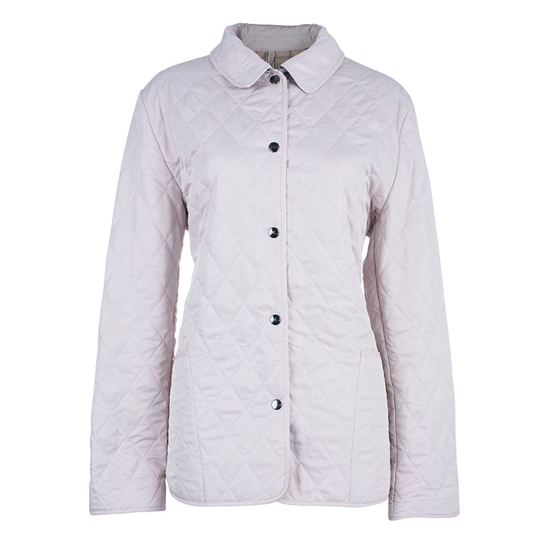 Pre Owned Burberry Nude/Pink Diamond Quilted Jacket L