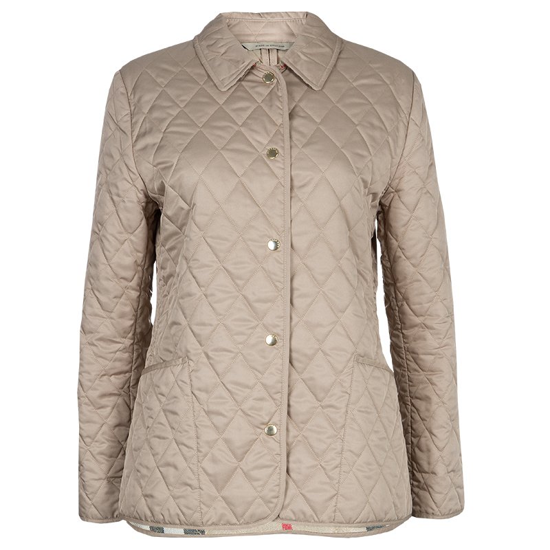 Burberry Beige Diamond Quilted Jacket S 
