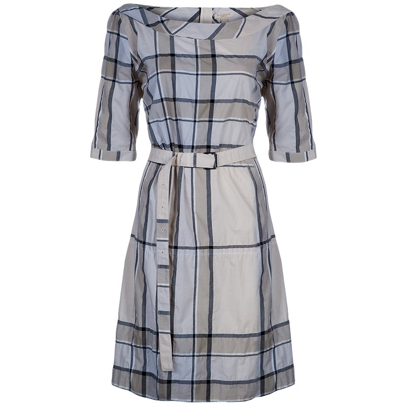 Pre Owned فستان بربري كريستي بريت تشيك مكرمش L