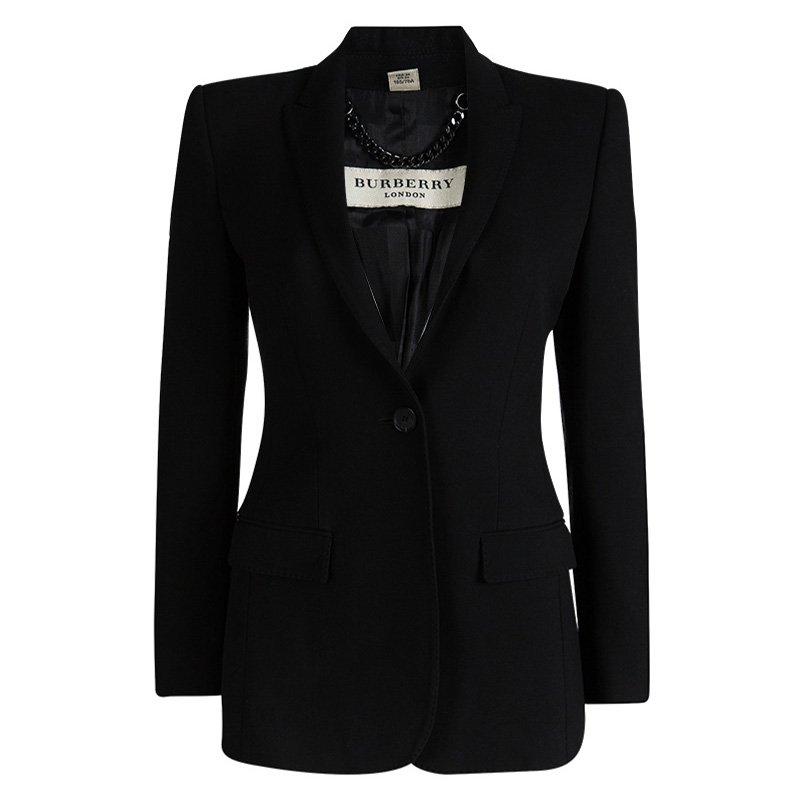 Burberry Black Notched Collar Tailored 