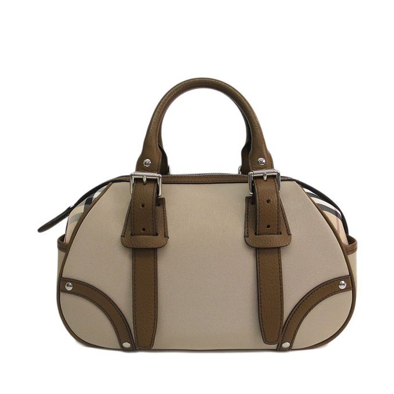 Pre Owned Burberry Supernova Check Coated Canvas and Fabric Orchard Bowling Boston