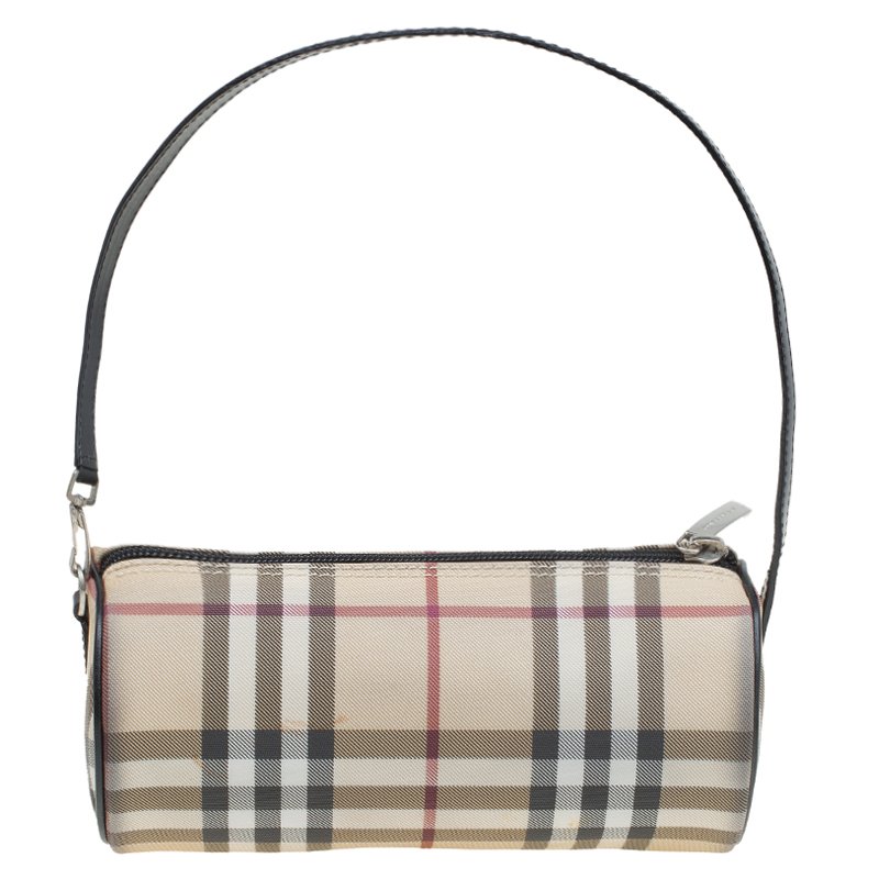 Burberry Beige Canvas Nova Check Barrel Bag Burberry | TLC