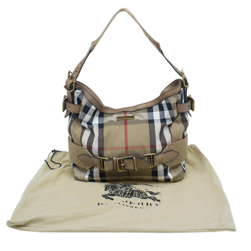 BURBERRY Prorsum ~ Embossed Nova Check Brooklyn Hobo Bag