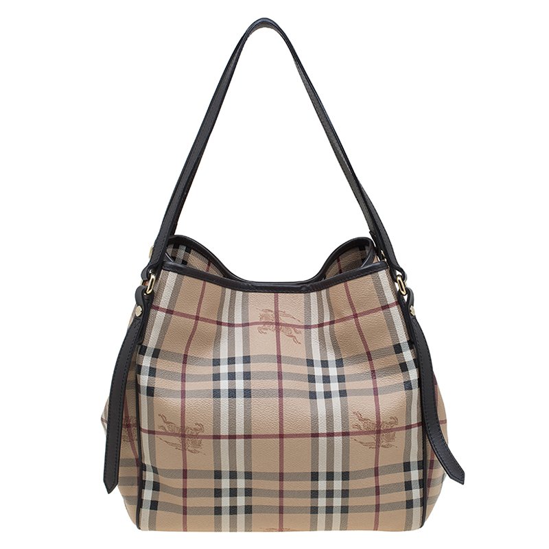 Burberry Beige Haymarket Check Coated Canvas Canterbury Tote