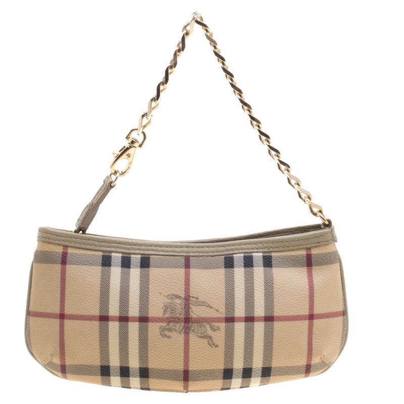 Burberry Haymarket Check Clara Pochette - Neutrals Mini Bags