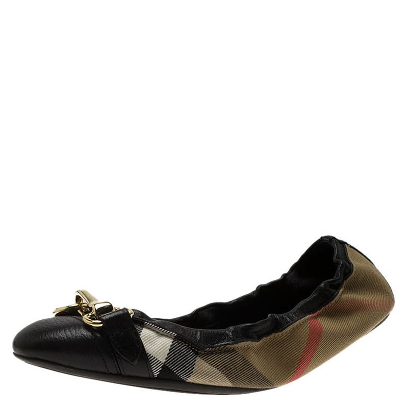 burberry nova check ballerina flats