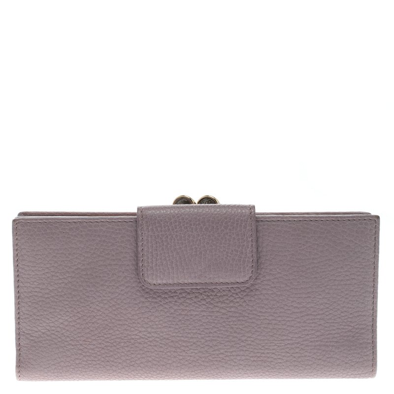 Bvlgari Lilac Leather Continental Wallet