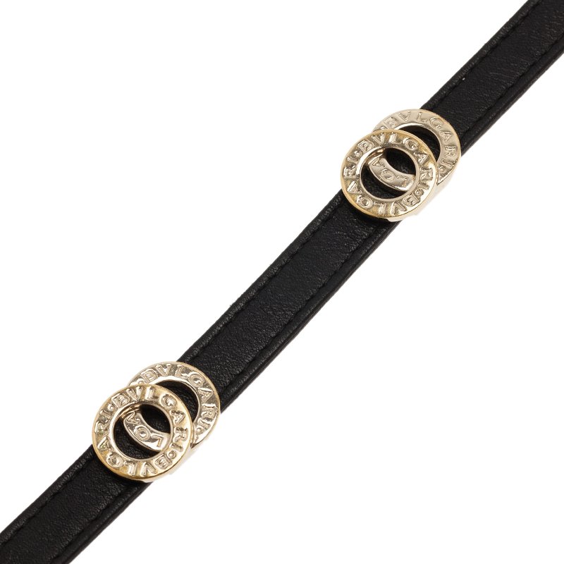 Bvlgari Bvlgari Leather Double Coiled Black Bracelet Bvlgari | TLC