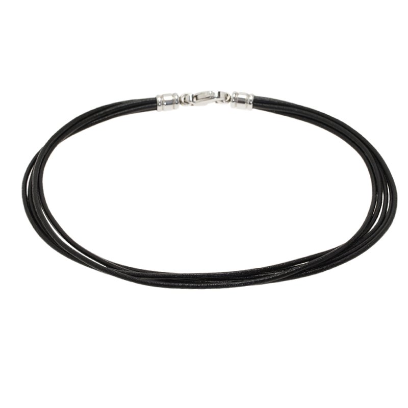 Bvlgari Black Leather Cord Necklace 