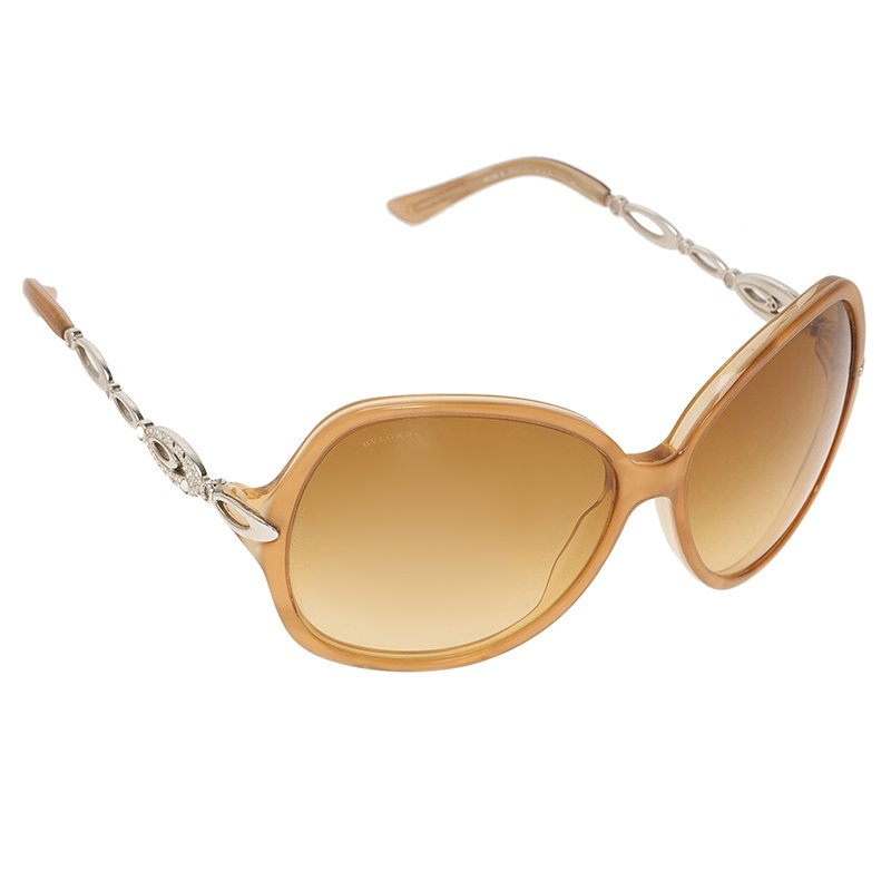 Pre Owned Bvlgari Brown 8036 Square Sunglasses